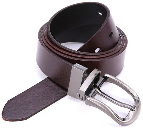 Brown and camellia leather reversible belt 